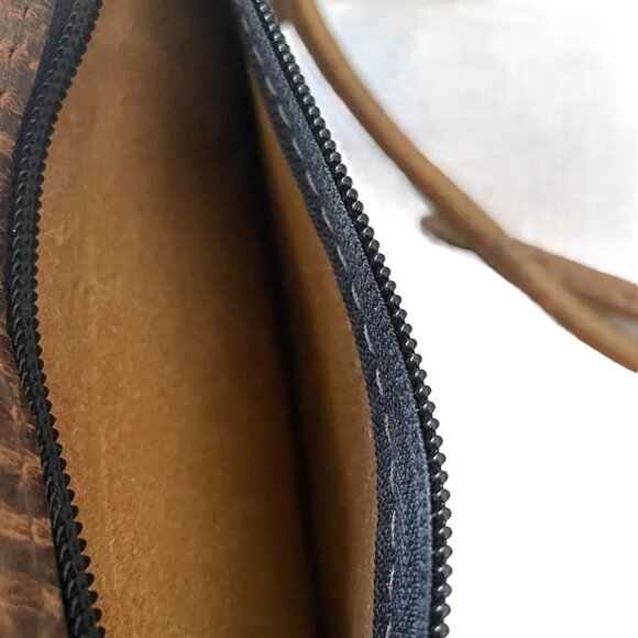 Handmade Distressed Leather Crossbody Bag Retro Rustic Academia Casual Outdoor - Picture 6 of 10